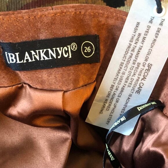 NWT BLANK NYC Mud Pie Suede Leather Wrap Mini Skirt Hot Toffee 26\SM - Picture 6 of 7